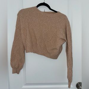 Cropped Camel Sweater